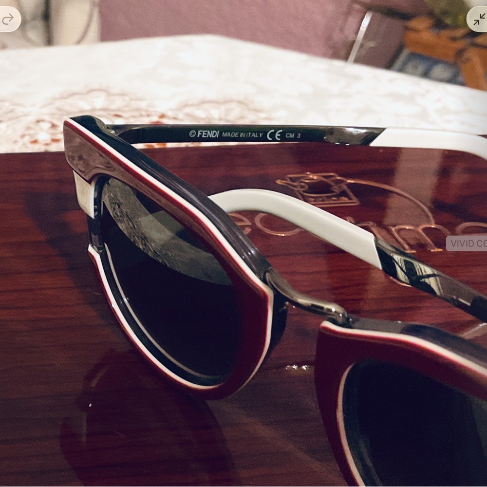 FENDI BURGUNDI & WHITE SUNGLASSES - Picture 8 of 10